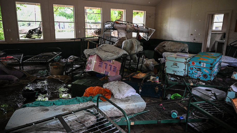 A view inside of a cabin at Camp Mystic in Hunt, Texas, on July 5, 2025.