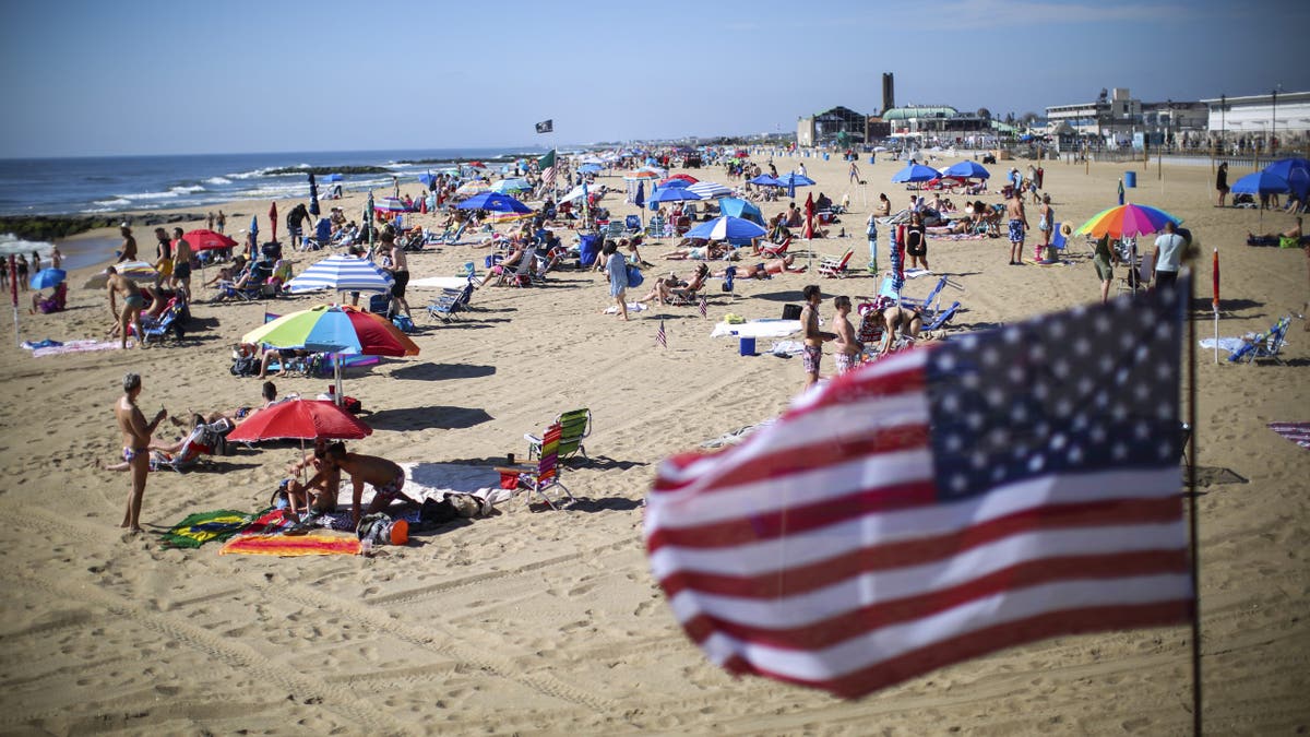 Beachgoers at Asbury Park beaches