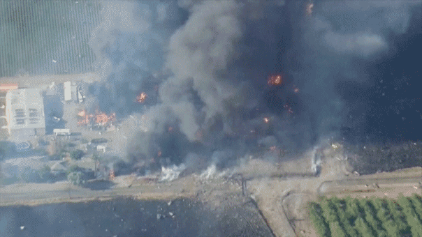 Fireworks facility explosion in Yolo County, California.