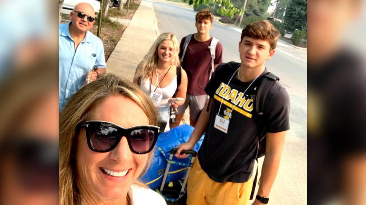 Ethan Chapin's family poses for a selfie.