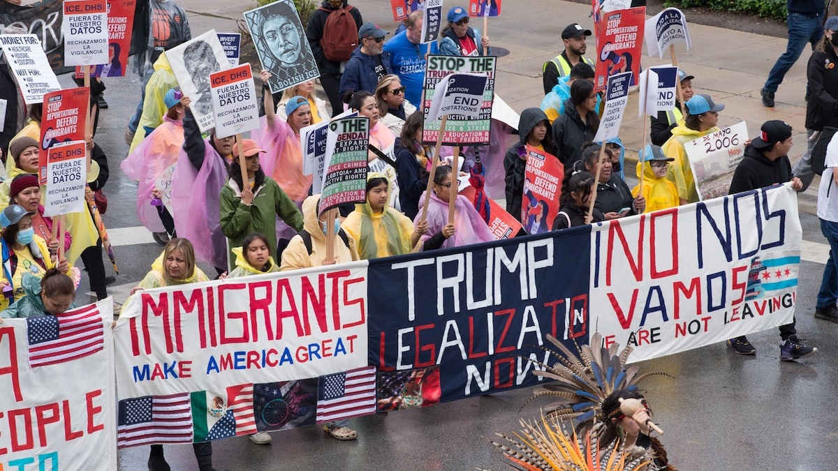 People protest President Trump's immigration policies in Chicago