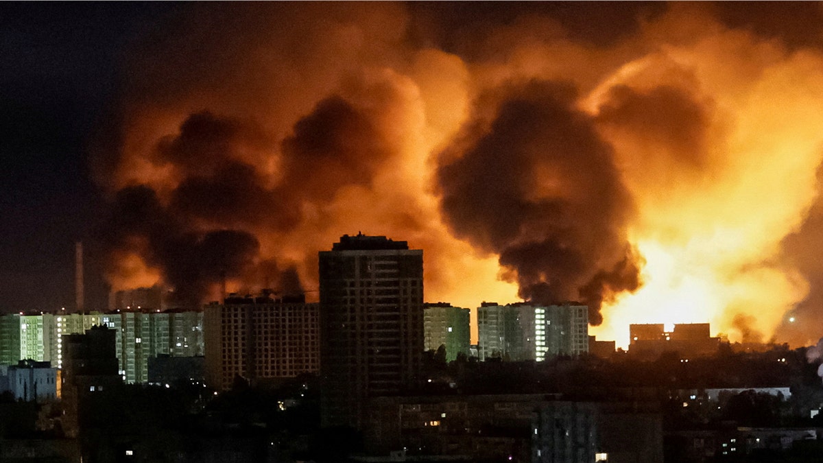 Kyiv burns after drone and missile attacks.