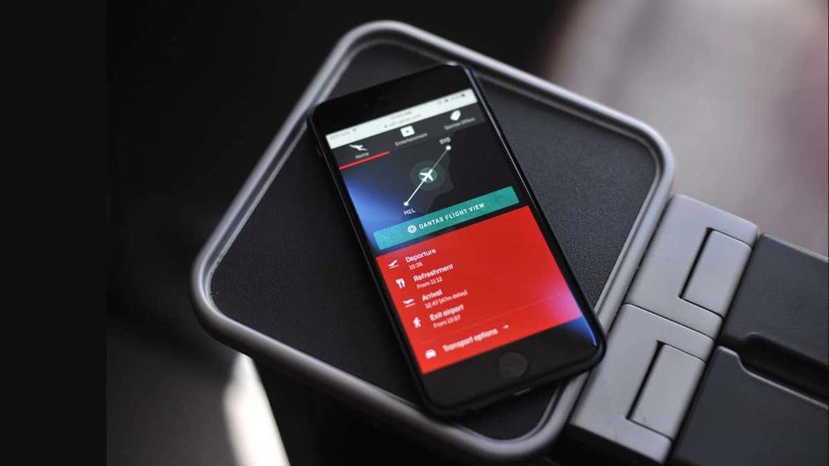 Qantas app on a smartphone.