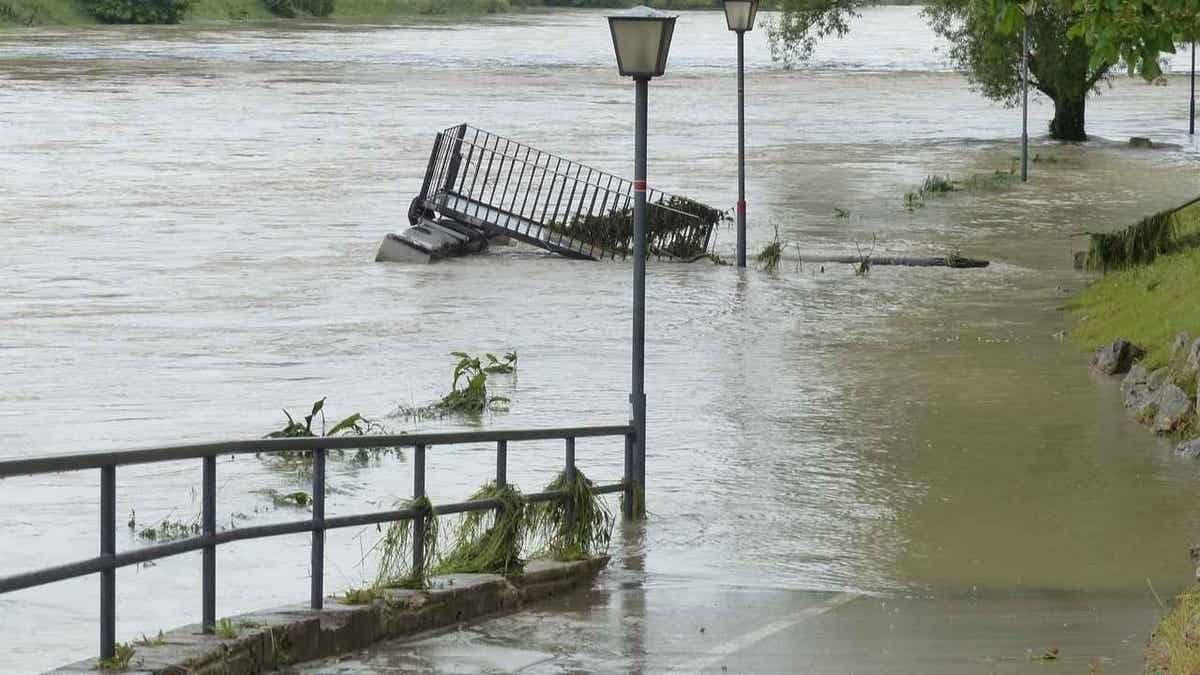 Flooding caused by severe weather.