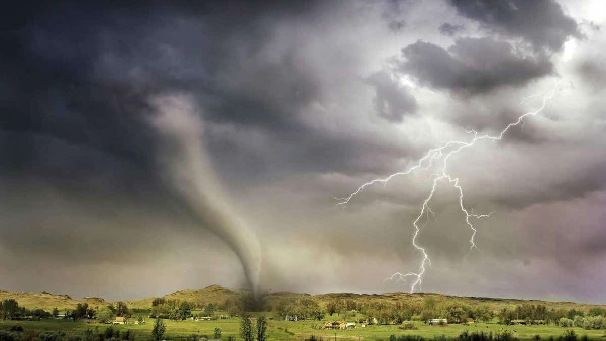 Tornado and severe lightning.
