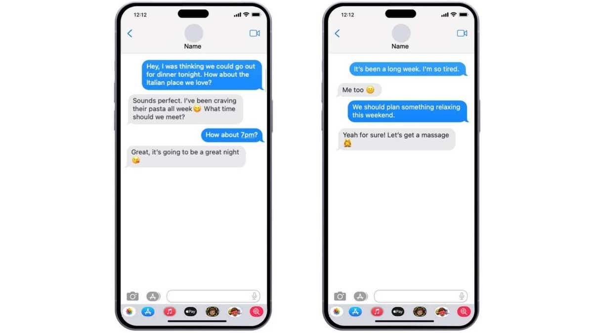 Example of a text exchange using emojis on an iPhone.