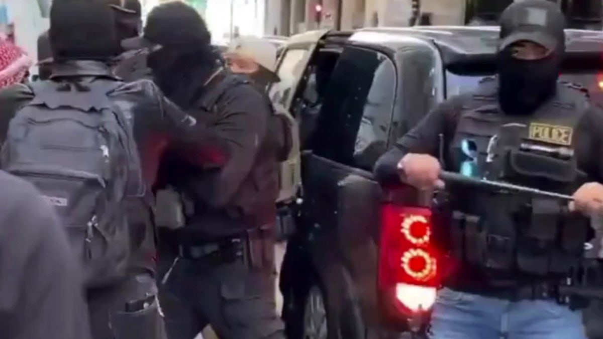 ICE agents with battons