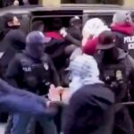 WATCH: ICE agents fight off masked mob outside blue city immigration court