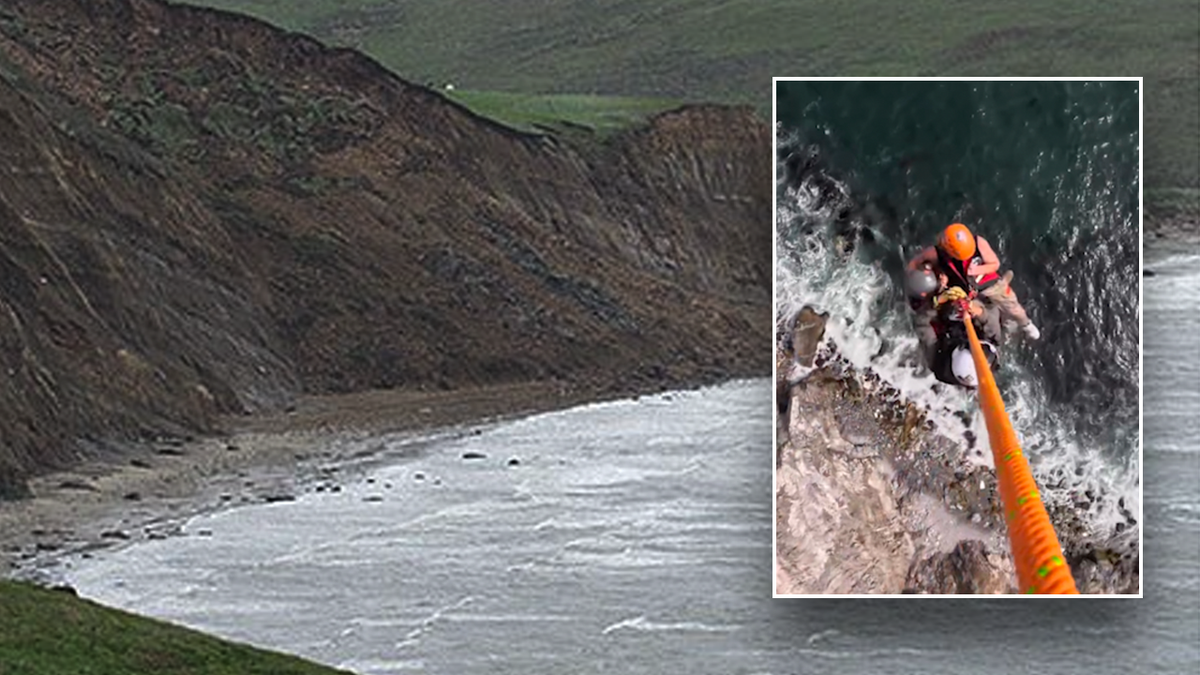 Hikers rescued from shoreline