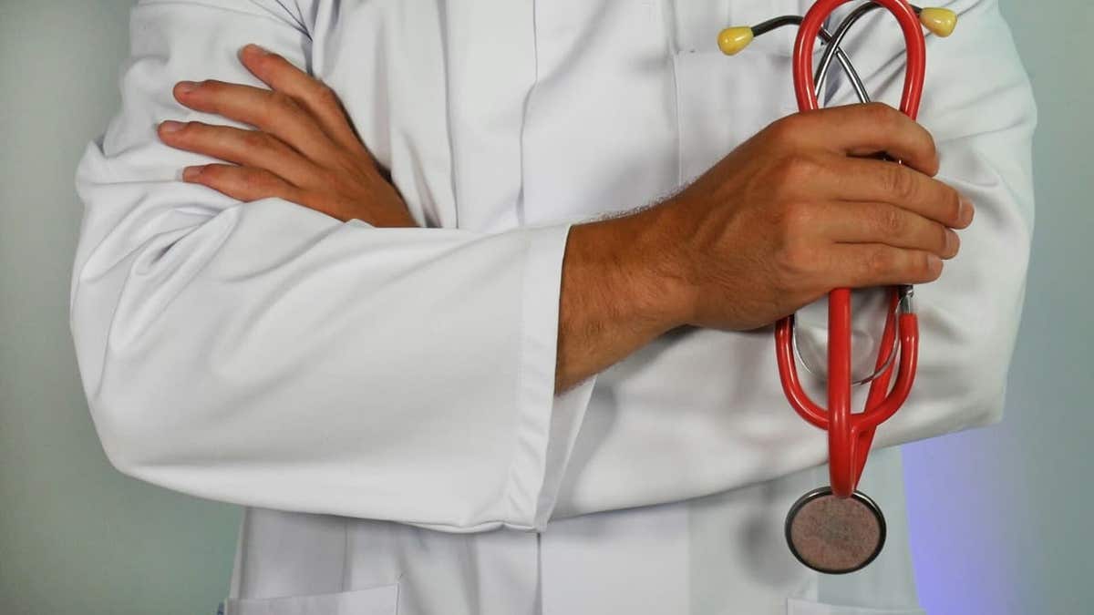 A doctor holds a stethoscope. (Kurt "CyberGuy" Knutsson)