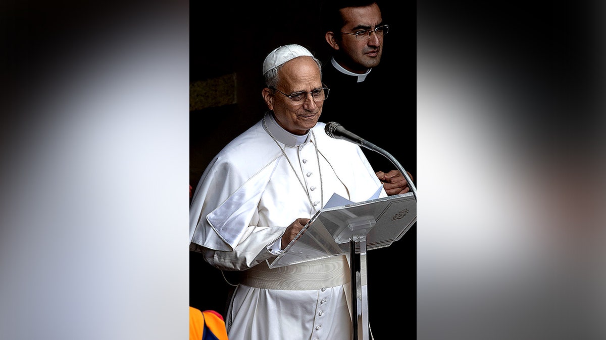 Pope Leo XIV with Father Edgard Iván Rimaycuna Inga