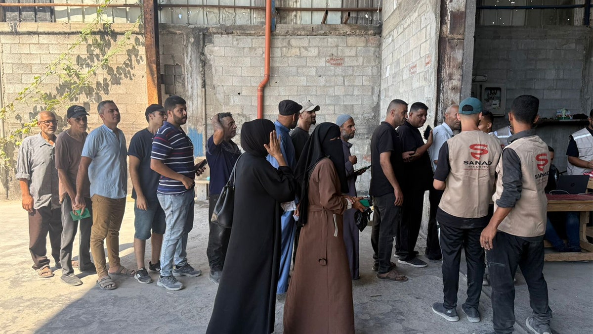 Distribution of aid coordinated by Sarah Awaidah in northern Gaza last week.