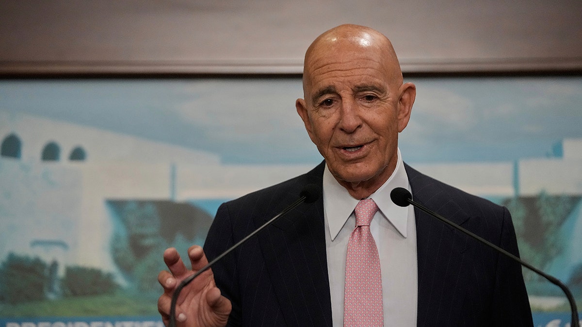 Barrack speaks at a press conference in Lebanon