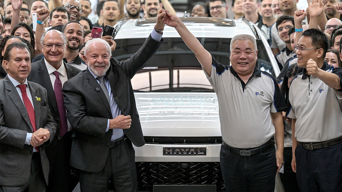 Brazil's President Luiz Inacio Lula da Silva attends the opening of a Chinese automaker's factory in Sao Paulo