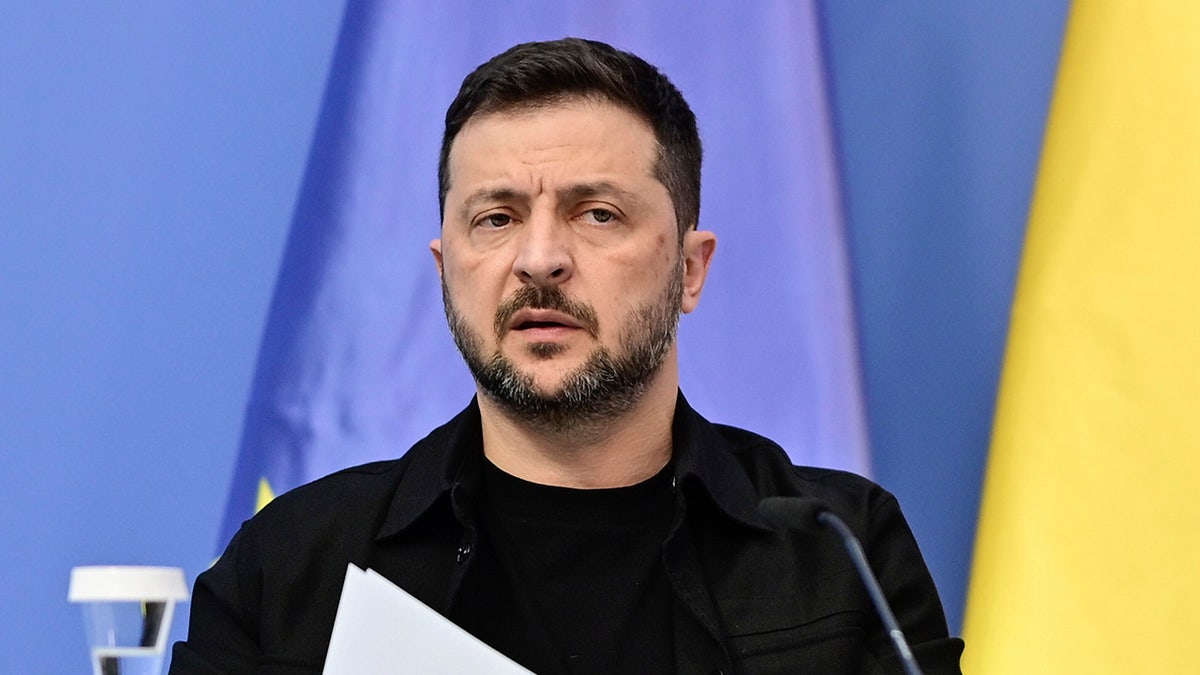Ukrainian President Volodymyr Zelenskyy attends virtual meeting