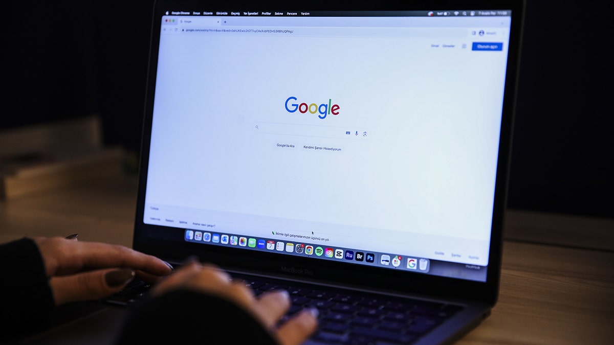Google search on a laptop screen.