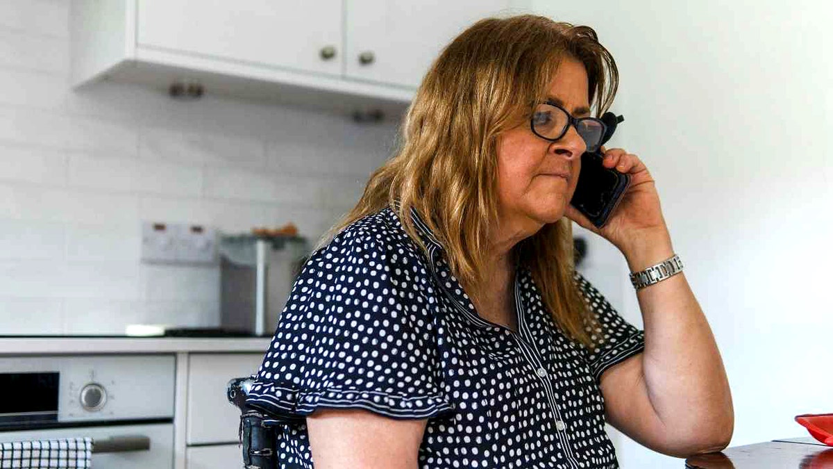 A woman on the phone