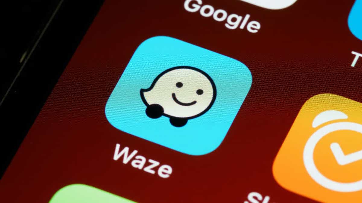 Waze maps app on a phone