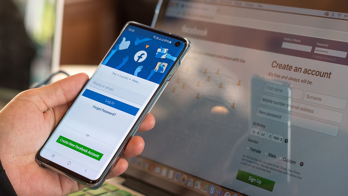 Facebook on a phone