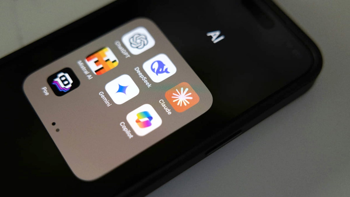 Apps displayed on phone within an "AI" folder.