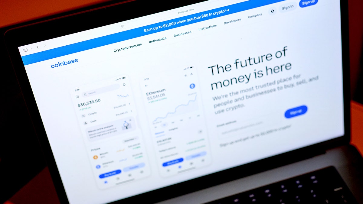Crypto investments on a laptop screen.