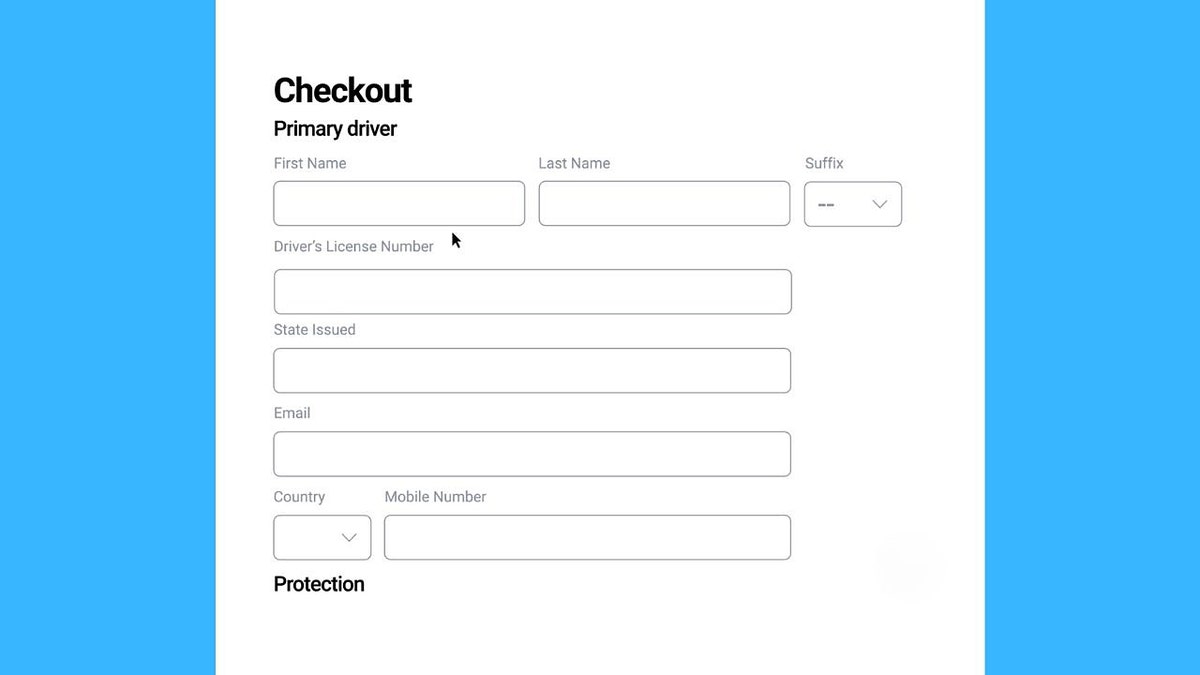 Car information fields within Google Chrome