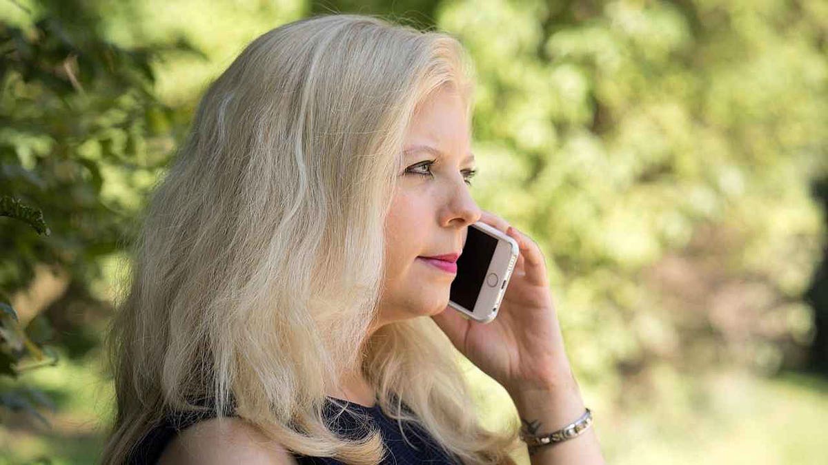 A woman talking on her cell phone
