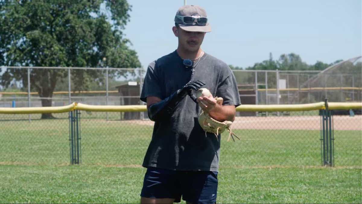 Grohsong on the baseball field.
