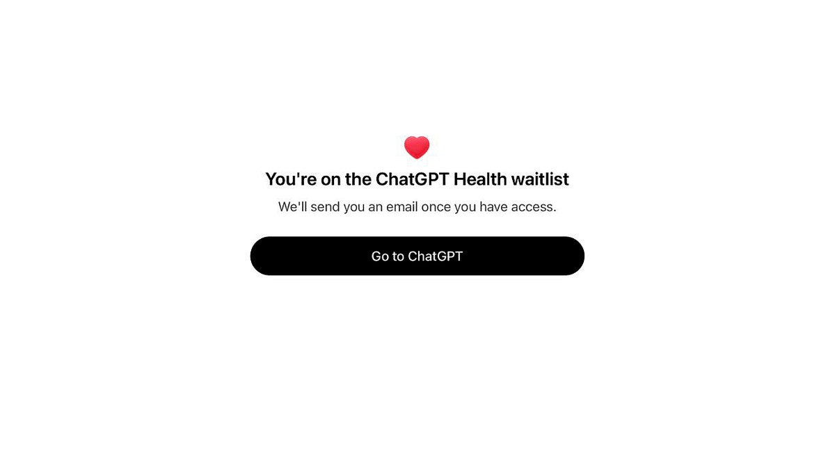 ChatGPT Health waitlist notification