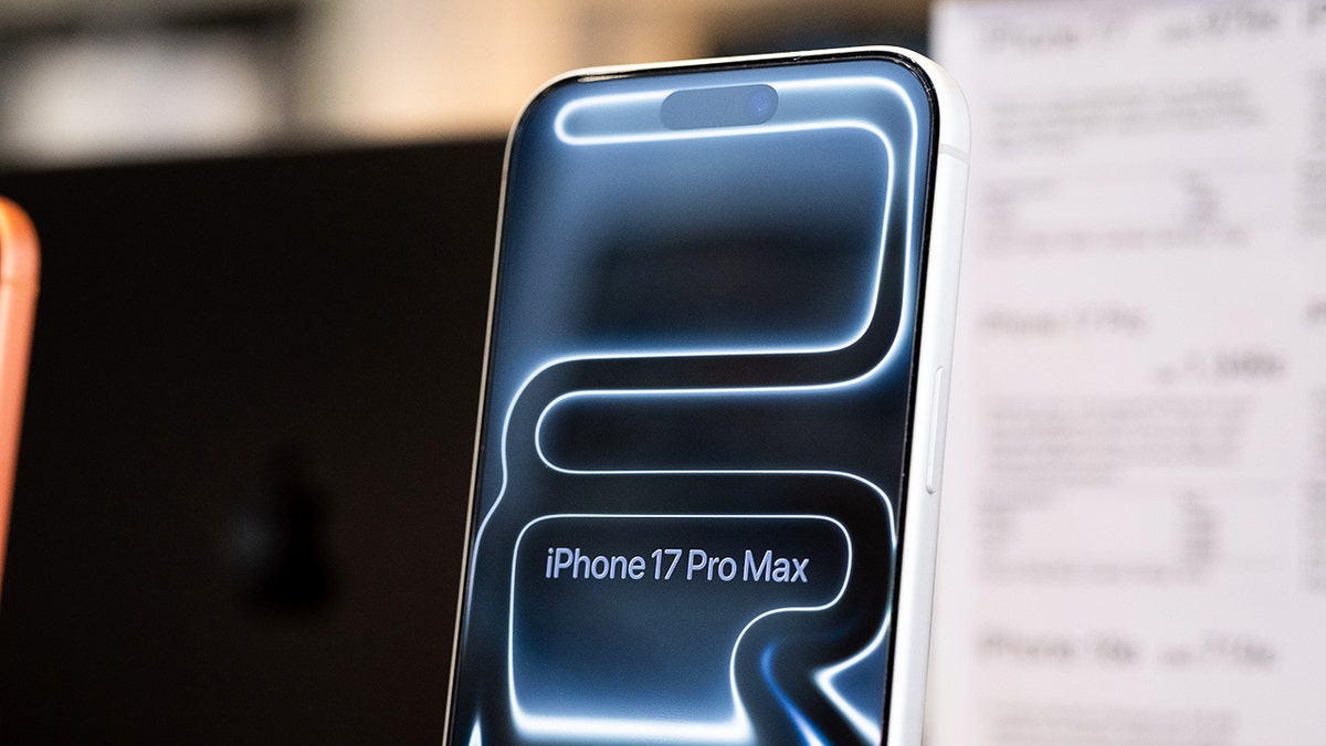 iPhone screen at a store.